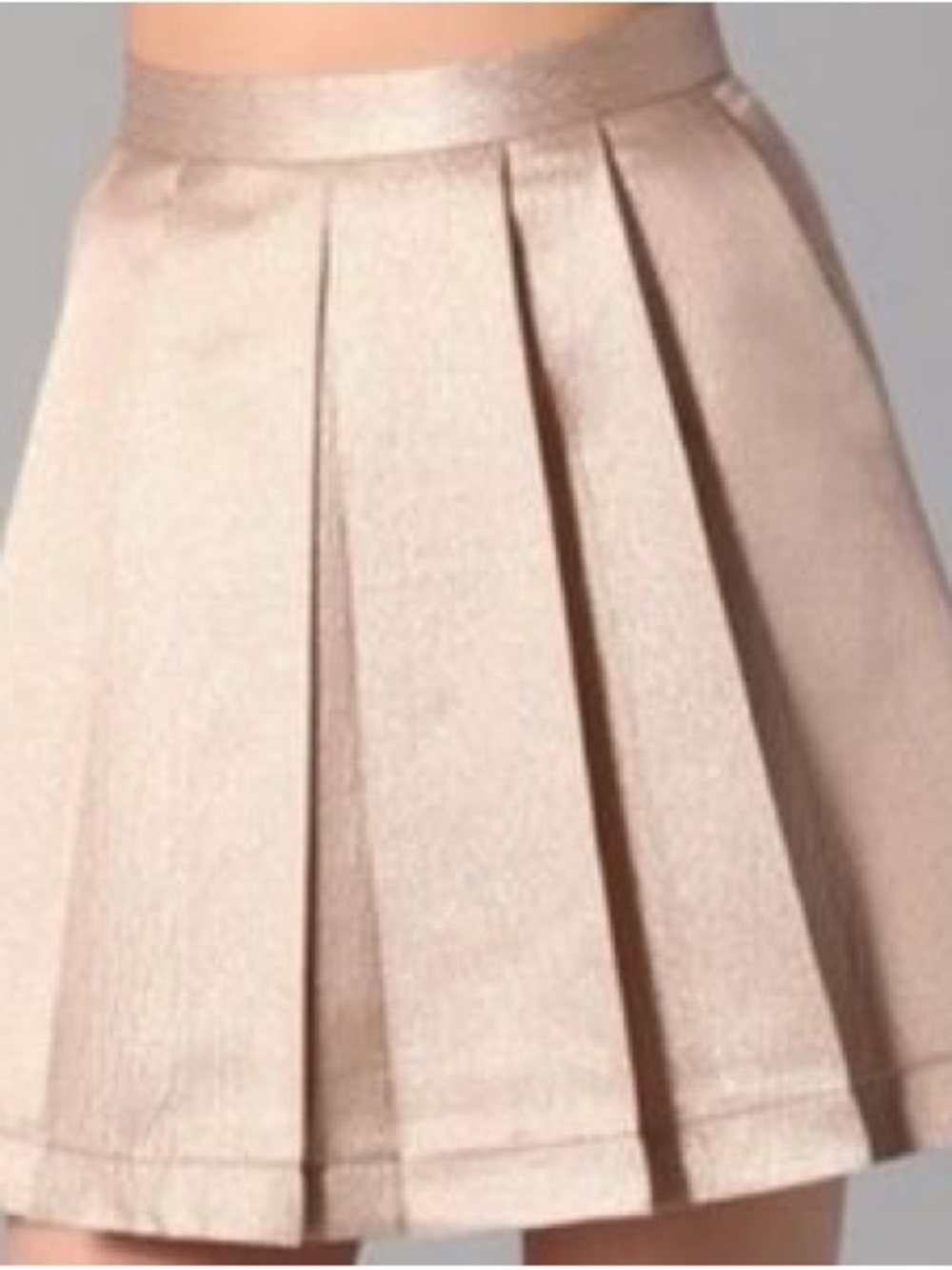 Club Monaco Gold Pleated A-Line Skirt